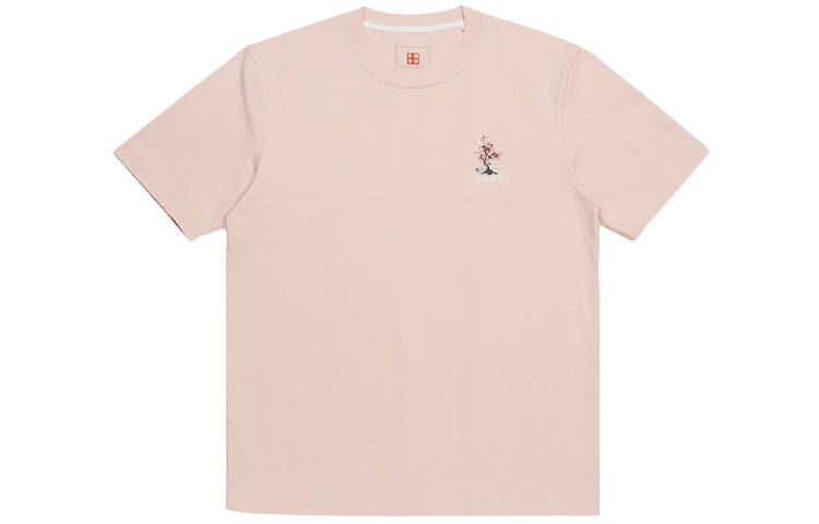 Li-Ning Li Ning Sports Fashion Collection T Shirts Men's Pink Crew Neck Moderate Straight Fit