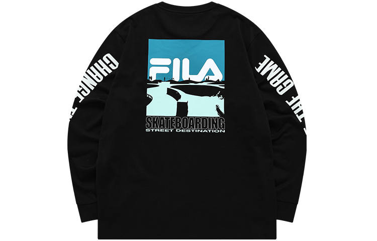FILA FUSION Drop Shoulder Sleeve T Shirt Men's Pitch Black