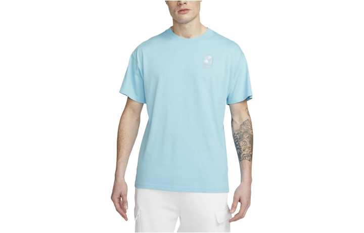 Nike Nike T Shirts Men's Sky Blue Crew Neck Thin Straight Fit
