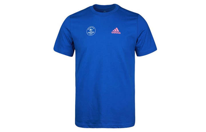 Adidas Adidas T Shirts Men's Blue Crew Neck Moderate Straight Fit