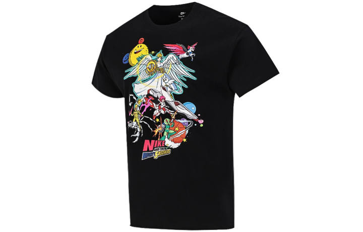 Nike Nike T Shirts Men's Black Crew Neck Moderate Straight Fit