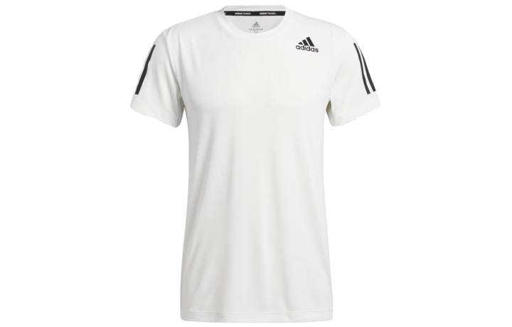 Adidas Adidas T Shirts Men's White Crew Neck Moderate Straight Fit