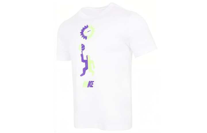 Nike Nike T Shirts Men's White Crew Neck Moderate Straight Fit