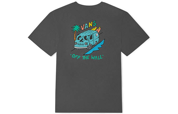 Vans T Shirts Unisex Gray Crew Neck Moderate Straight Fit