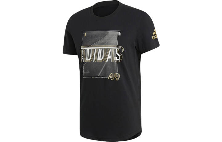Adidas Adidas T Shirts Men's Black Crew Neck Moderate Straight Fit