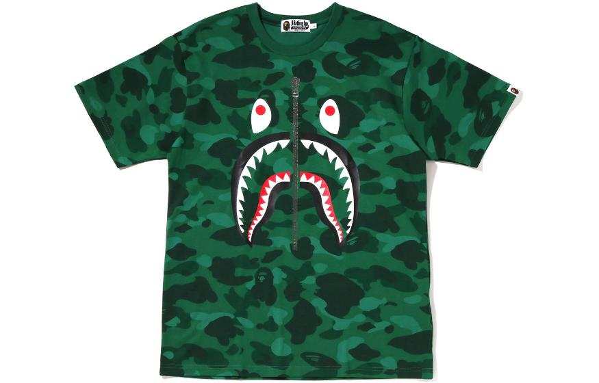 A BATHING APE Bape Color Camo Shark Tee