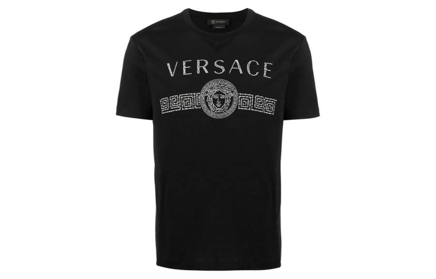VERSACE VERSACE T Shirts Men's Black Crew Neck Moderate