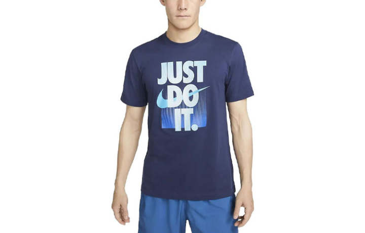 Nike Nike T Shirts Men's Marine Blue Crew Neck Moderate Straight Fit