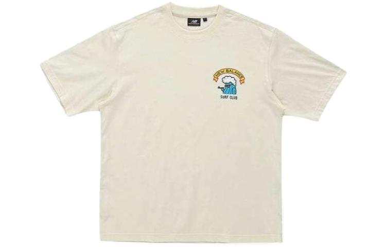 New Balance New Balance T Shirts Unisex Ecru Crew Neck Moderate Straight Fit