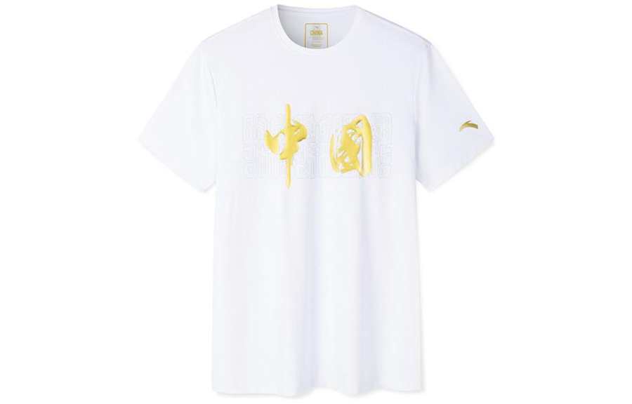 ANTA T Shirts Men's White Crew Neck Moderate Straight Fit