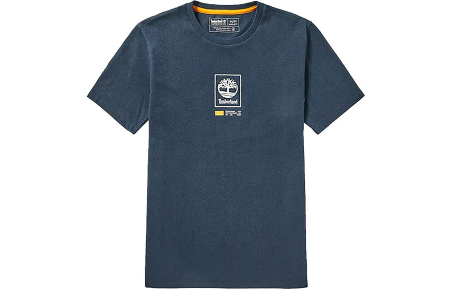Timberland T Shirts Men's Blue Crew Neck Moderate Straight Fit