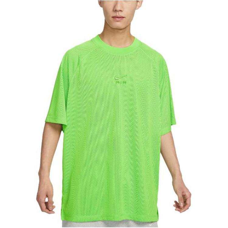 Nike Nike T Shirts Men's Green Yellow Crew Neck Moderate Straight Fit