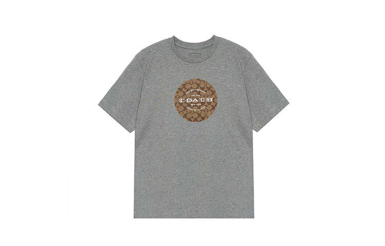COACH COACH T Shirts Men's Gray Crew Neck Moderate