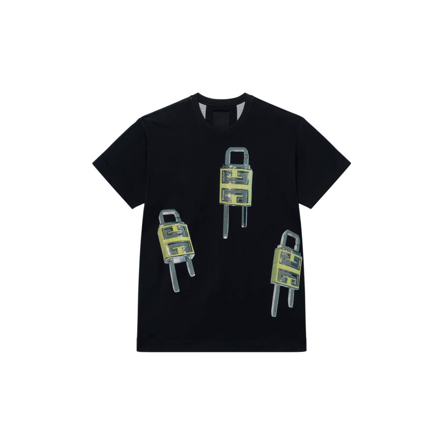 Givenchy Givenchy T Shirts Men's Black Crew Neck Moderate Straight Fit