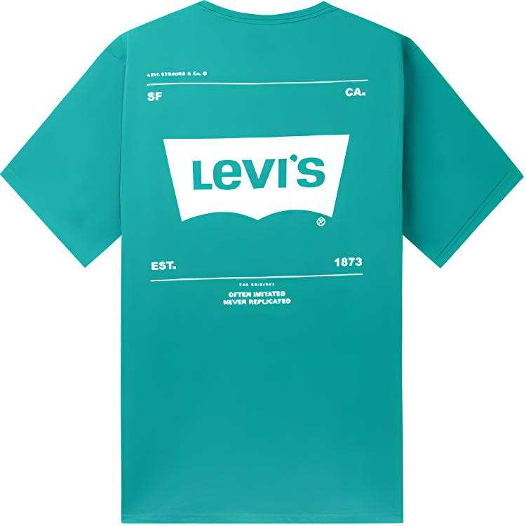 Levis T Shirts Men's Green Crew Neck Moderate Straight Fit