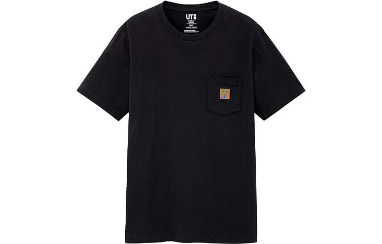 UNIQLO T Shirts Unisex Black Crew Neck Moderate Straight Fit
