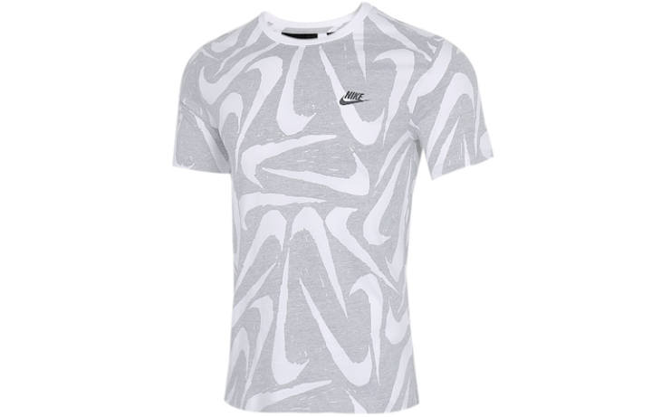 Nike Nike T Shirts Men's Gray Crew Neck Moderate Straight Fit