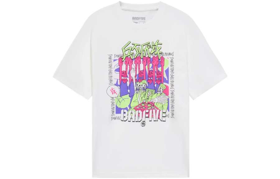 Li-Ning Li Ning BADFIVE T Shirts Men's Crew Neck Moderate Straight Fit