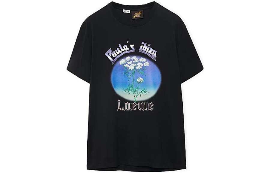 LOEWE T Shirts Men's Black Crew Neck Moderate Straight Fit