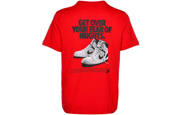 Nike Nike T Shirts Men's Red Crew Neck Moderate Straight Fit