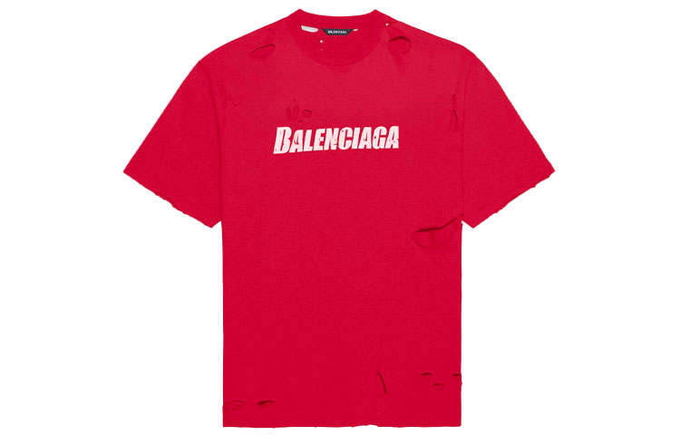 Balenciaga Caps Destroyed Flatground T shirt