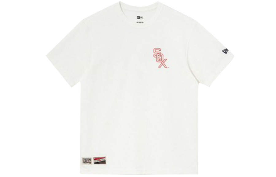 New Era Letter Print Straight Fit T Shirt Unisex White Gift Recommendation