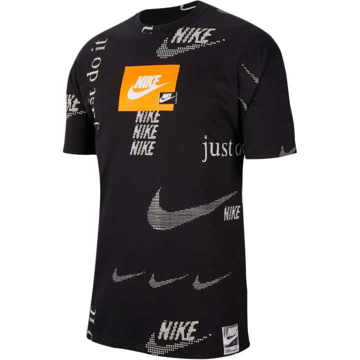 Nike Nike T Shirts Men's Black Crew Neck Moderate Straight Fit
