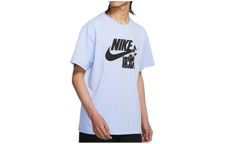 Nike Nike T Shirts Men's Light Blue Crew Neck Moderate Straight Fit