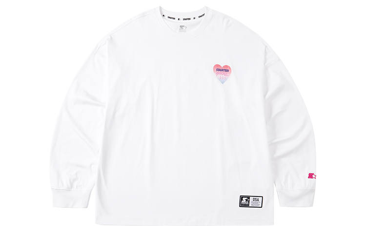 STARTER STARTER Drop Shoulder Sleeve T Shirt Unisex White