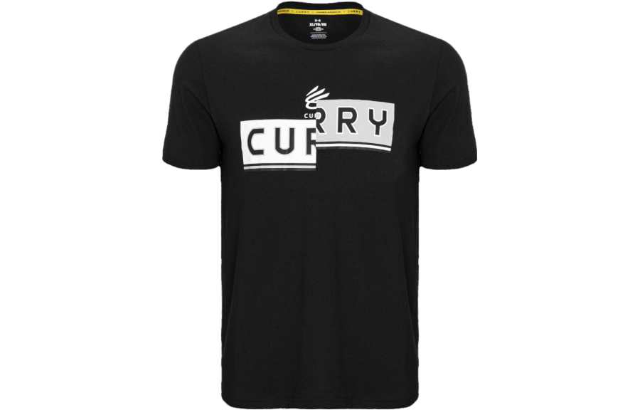 Under Armour Curry T Shirts Men's Black Crew Neck Moderate Straight Fit