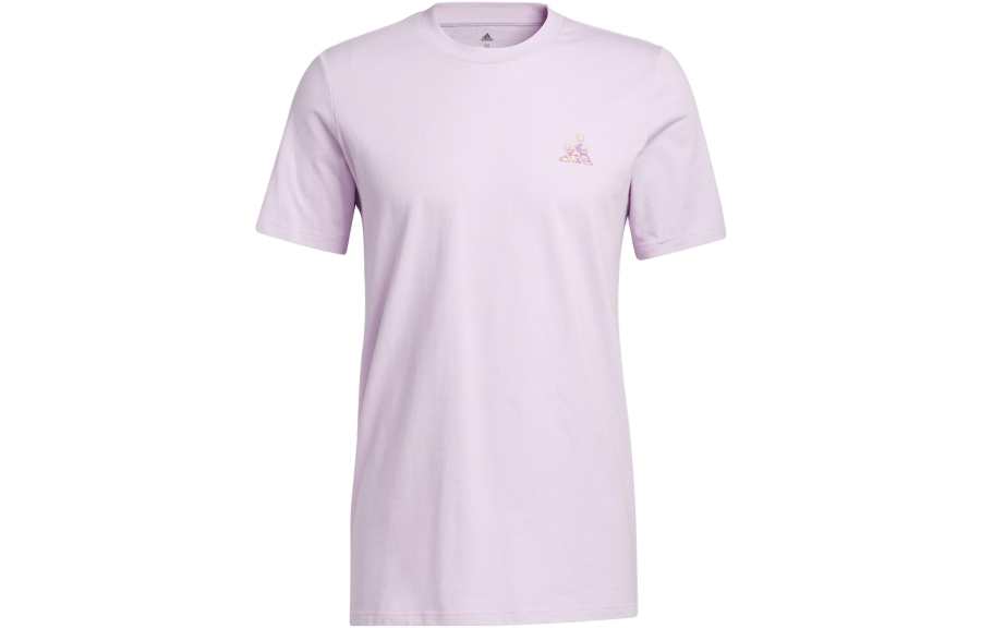 Adidas Adidas T Shirts Men's Purple Crew Neck Moderate Straight Fit