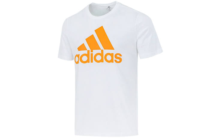 Adidas Adidas T Shirts Men's White Crew Neck Moderate Straight Fit