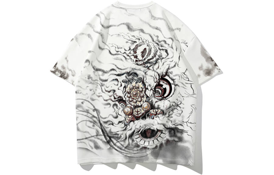 SANSYAS Loose Fit Straight Fit T Shirt Unisex White