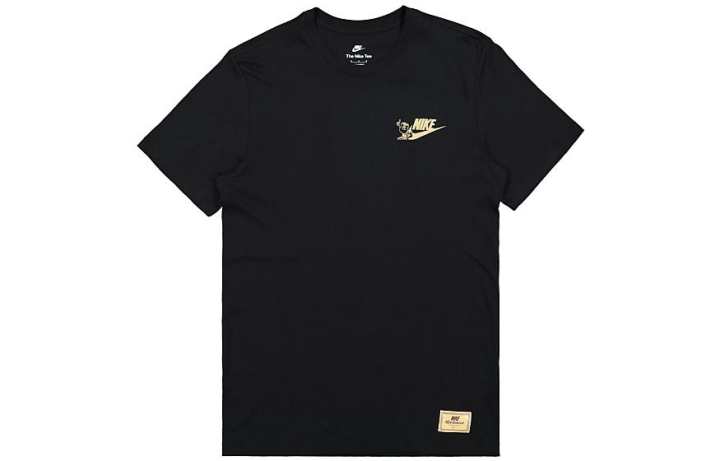 Nike Nike T Shirts Men's Black Crew Neck Moderate Straight Fit