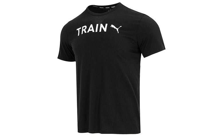PUMA T Shirts Men's Black Crew Neck Moderate Other
