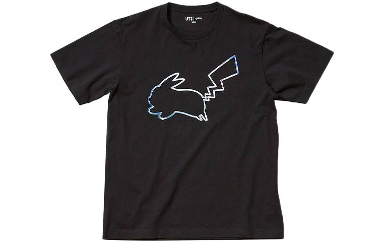 UNIQLO T Shirts Unisex Black Crew Neck Moderate Straight Fit