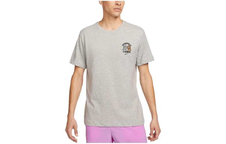 Nike Nike T Shirts Men's Light Gray Crew Neck Moderate Straight Fit