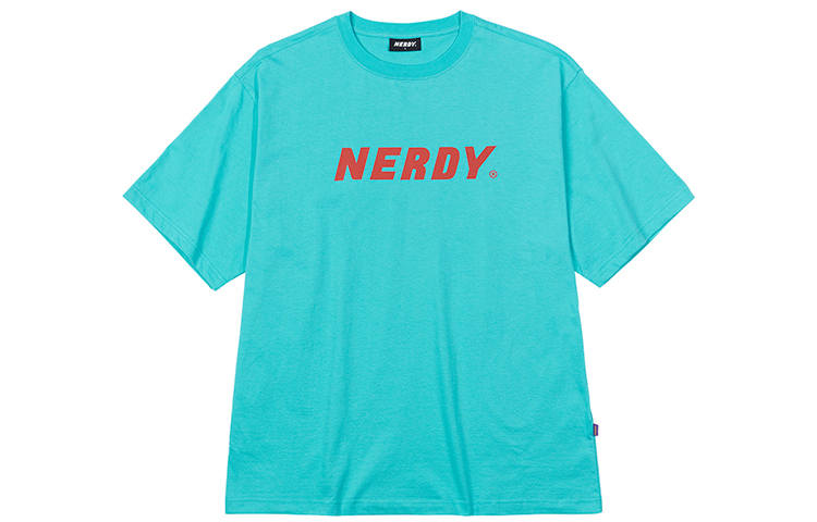 Nerdy Straight Fit T Shirt Unisex Mint Blue Couple's