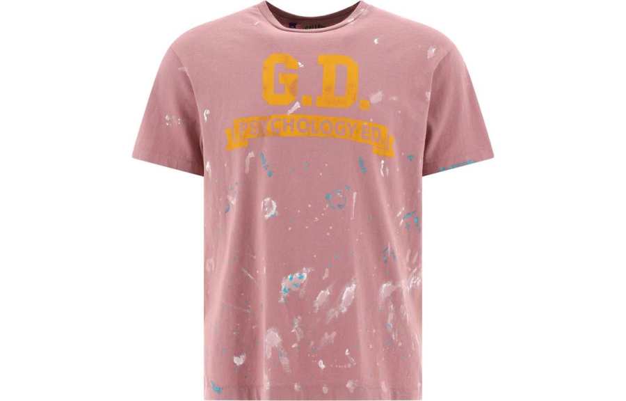 Gallery Dept. T Shirts Men's Pink Crew Neck Moderate Straight Fit