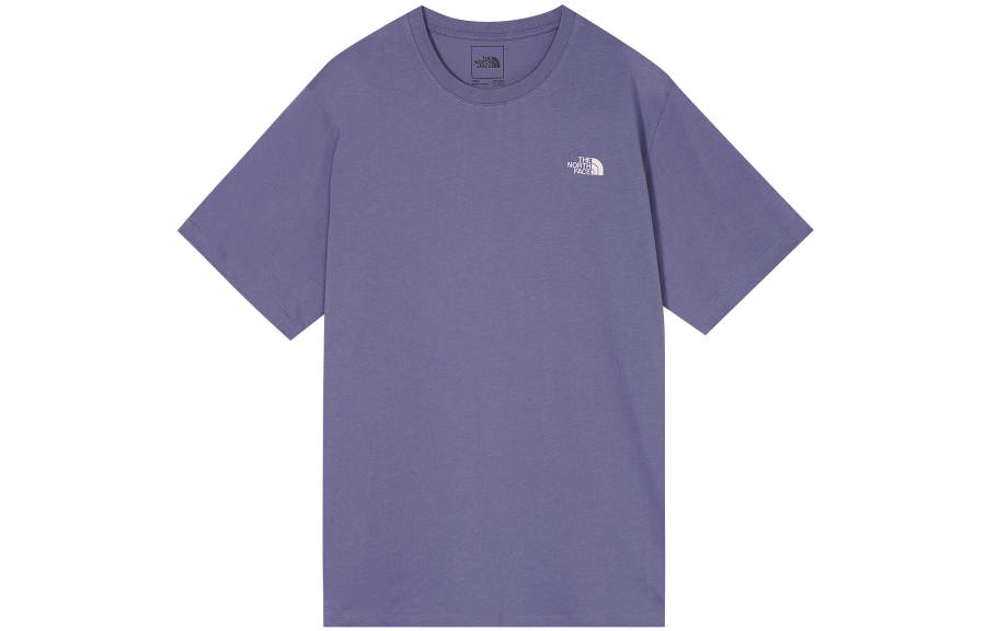 THE NORTH FACE T Shirts Men's Purple Crew Neck Moderate Straight Fit