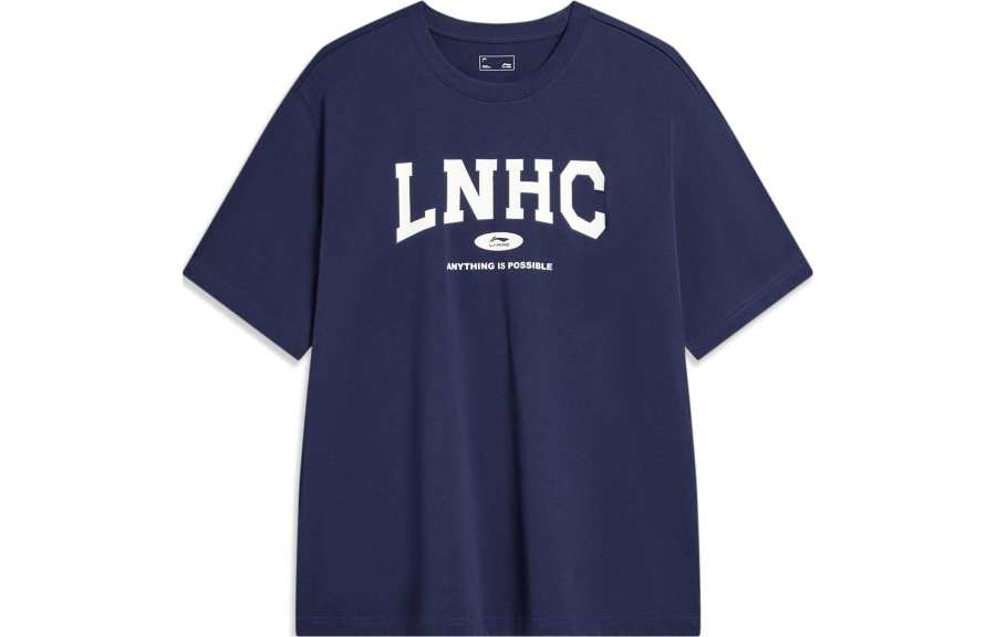 Li-Ning Li Ning T Shirt Unisex Dark Pea Blue