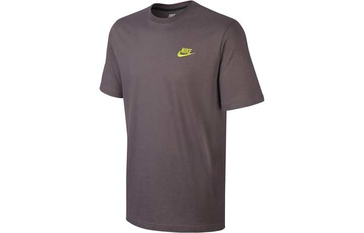 Nike Nike T Shirts Men's Gray Crew Neck Moderate Straight Fit