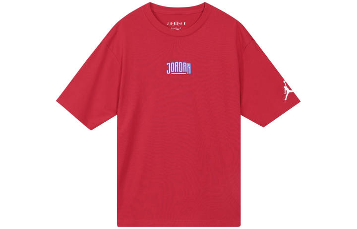 Jordan Jordan Jumpman T Shirts Men's Red Crew Neck Moderate Straight Fit