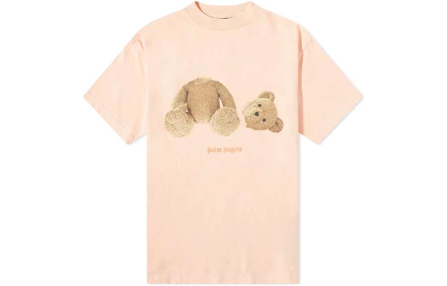 PALM ANGELS T Shirts Men's Lotus Color Crew Neck Moderate Straight Fit