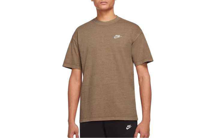 Nike Nike T Shirts Men's Brown Crew Neck Moderate Straight Fit