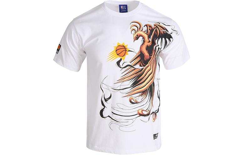 NBA Team T Shirts Unisex White Crew Neck Moderate Straight Fit