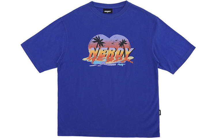 Nerdy T Shirts Unisex Blue Crew Neck Moderate Straight Fit