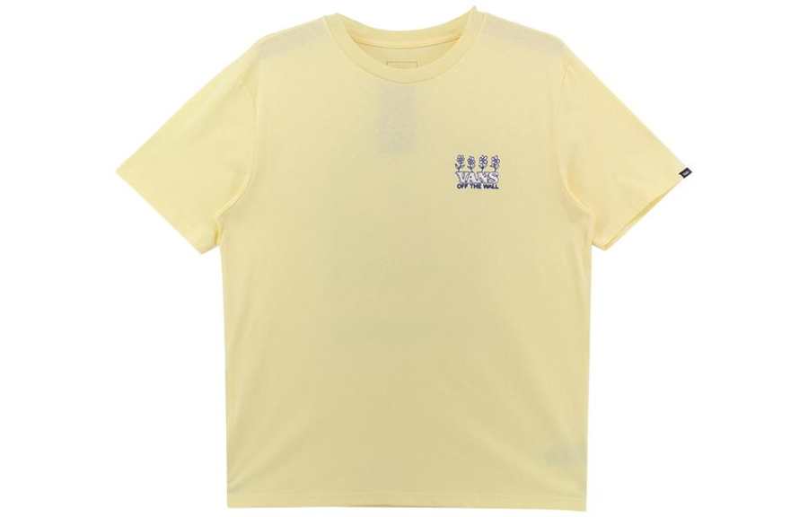 Vans T Shirts Men's Yellow Crew Neck Moderate Straight Fit