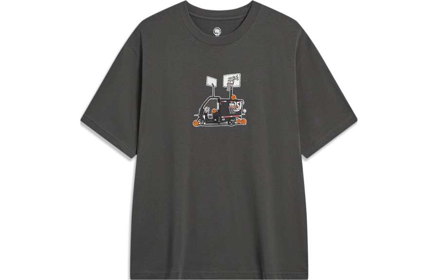 Li-Ning Li Ning BADFIVE T Shirts Unisex Raven Crew Neck Moderate Straight Fit