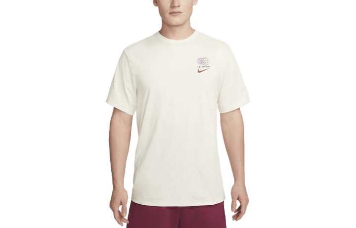 Nike Nike T Shirts Men's Ivory Crew Neck Moderate Straight Fit